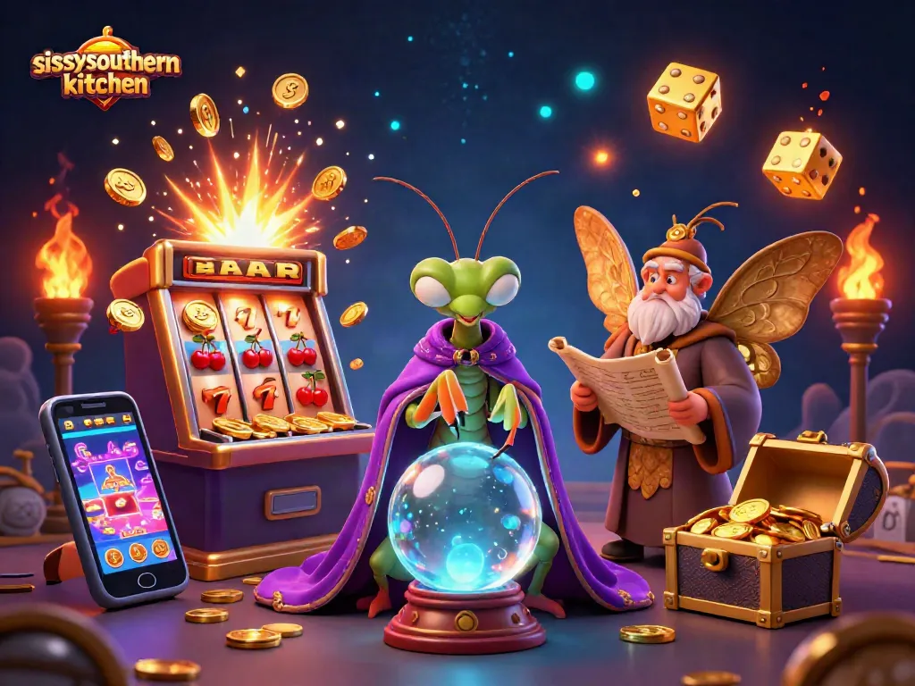 Engage with sissyssouthernkitchen as mystical fortune tellers unveil casino secrets through vibrant slot machines and treasures.